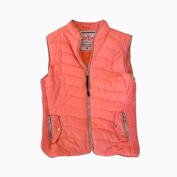 Han Ton Quilted Puffer Vest Sz M Guava Activewear Casual Sporty Gorpcore Outdoor - Picture 1 of 7
